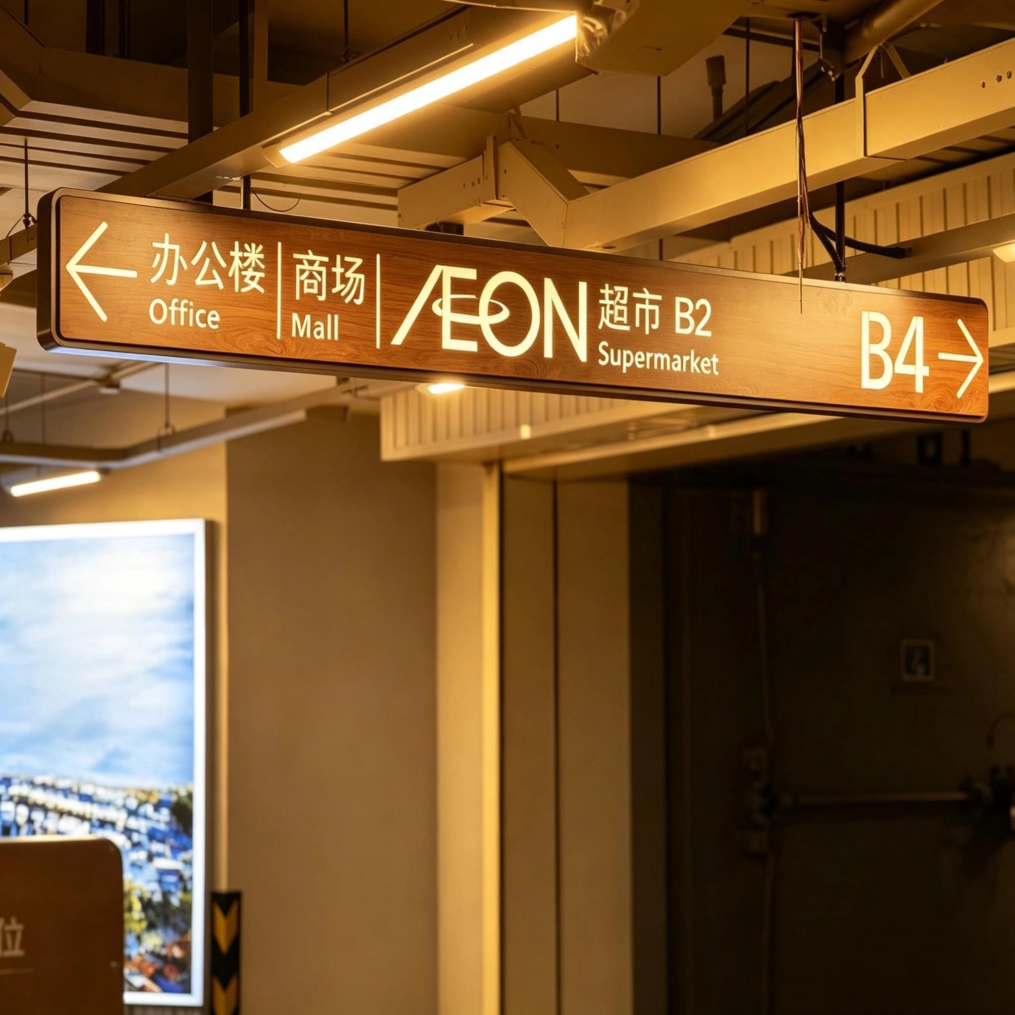 Shopping mall directional signage and wayfinding system